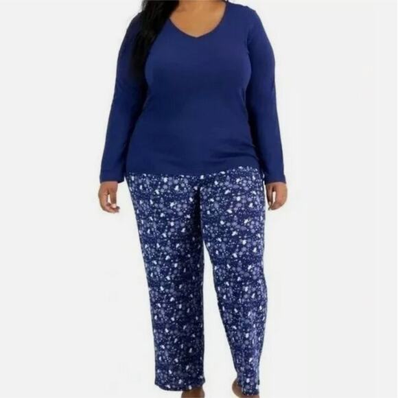 Charter Club Cotton Pajama Set Navy Blue Penguins Size X-Small - Picture 1 of 1